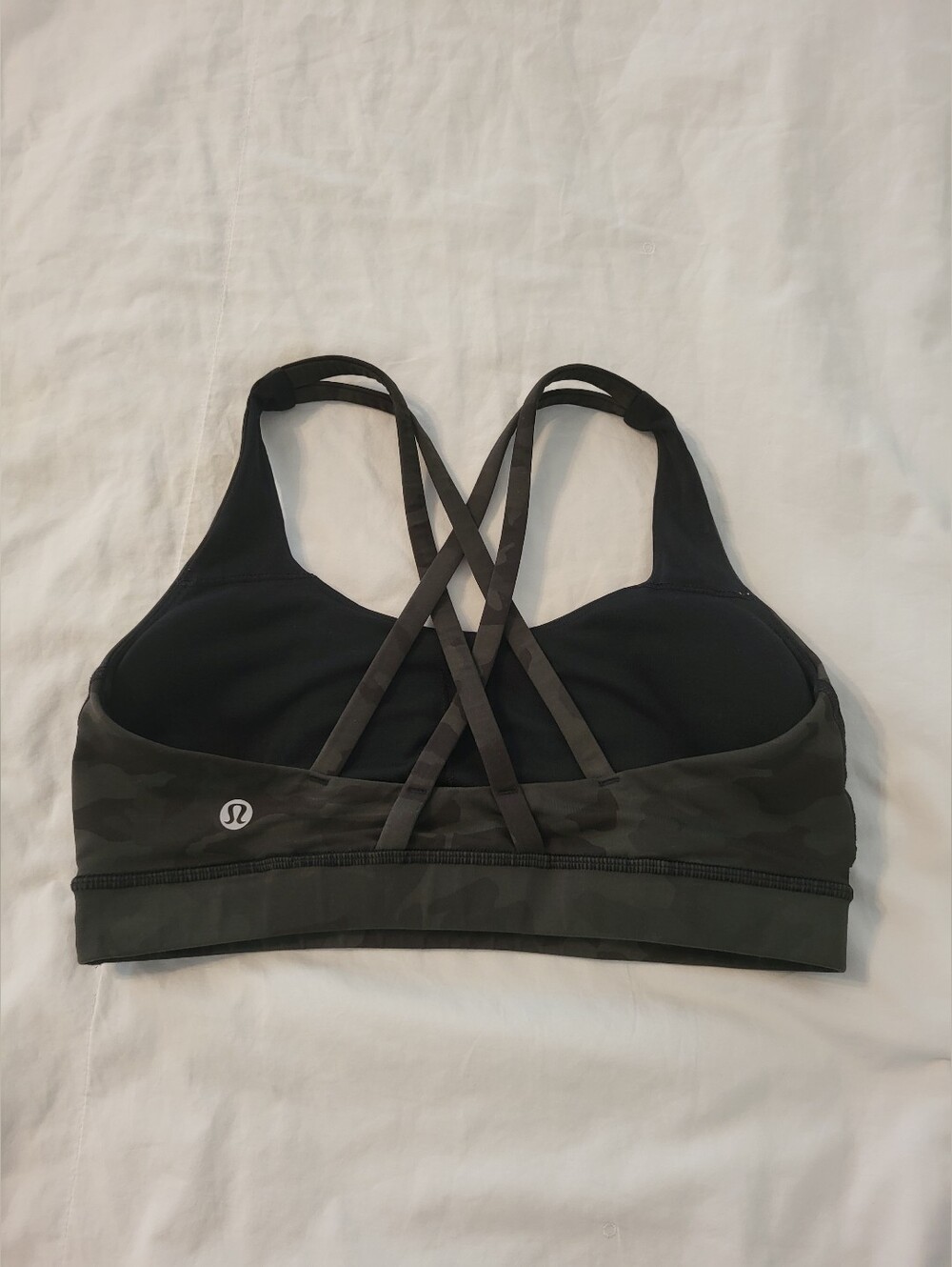 Lululemon Black Camo Energy Bra Size 6 - Picture 2 of 4